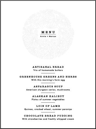 Meadow Letterpress Menu Design Medium