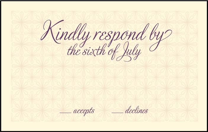 Medley Letterpress Reply Postcard Front Design Medium