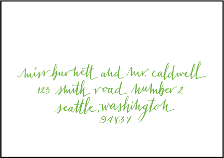 Mitty Calligraphy Letterpress Reply Envelope Design Medium
