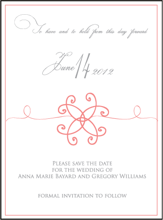 Modern Brooch Letterpress Save The Date Design Medium