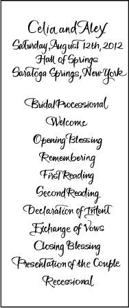 Modern Calligraphy Letterpress Program Tea Design Medium