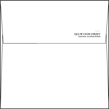 Modern Light Letterpress Envelope Design Medium