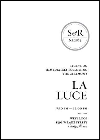Modern Light Letterpress Reception Design Medium