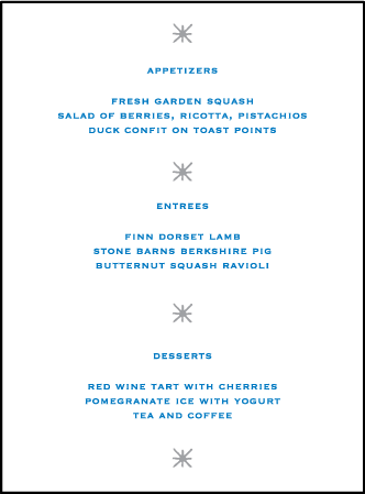 Modern Starlight Letterpress Menu Design Medium