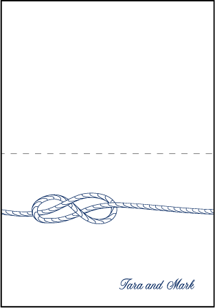 Nautical Classic Letterpress Thank You Card Fold Design Medium