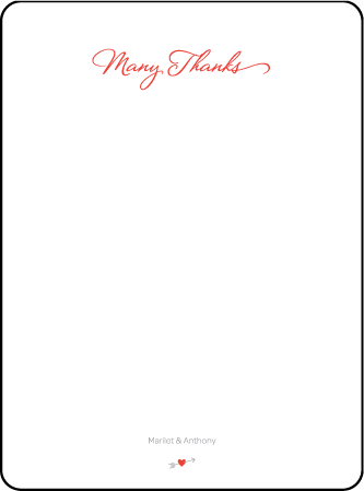 Neo Luna Letterpress Thank You Card Flat Design Medium
