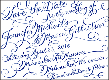 New Calligraphy Letterpress Save The Date Design Medium