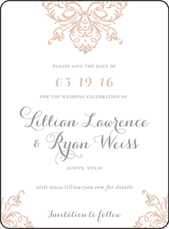 Nouveau Letterpress Save The Date Design Medium
