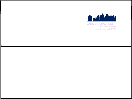 NYC Modern Letterpress Envelope Design Medium