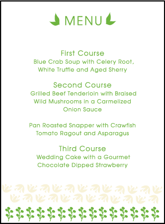 Organic Letterpress Menu Design Medium