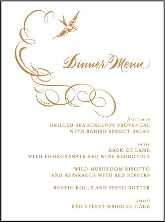 Ornate Flourish Letterpress Menu Design Medium
