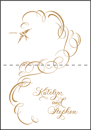 Ornate Flourish Letterpress Thank You Card Fold Design Medium