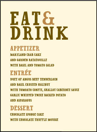 Overlook Letterpress Menu Design Medium