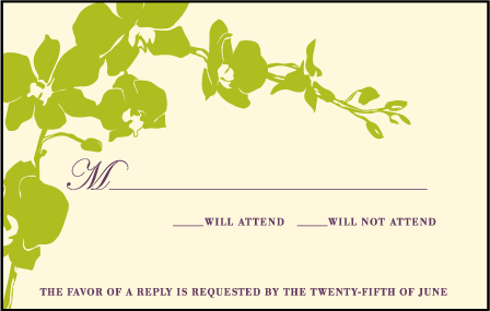 Paradise Letterpress Reply Postcard Front Design Medium