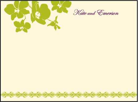 Paradise Letterpress Thank You Card Flat Design Medium