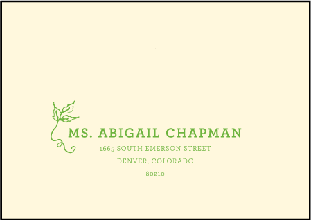 Pastoral Letterpress Reply Envelope Design Medium