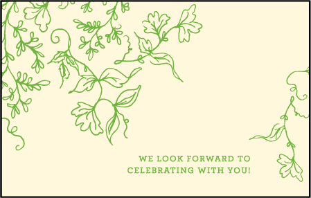 Pastoral Letterpress Reply Postcard Front Design Medium