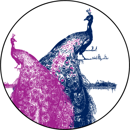 Peacock Full Body Letterpress Coaster Design Medium