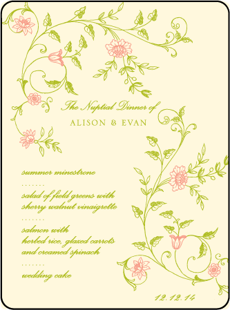Printemps Letterpress Menu Design Medium