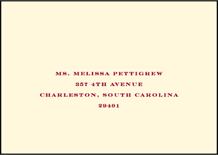 Promenade Letterpress Reply Envelope Design Medium