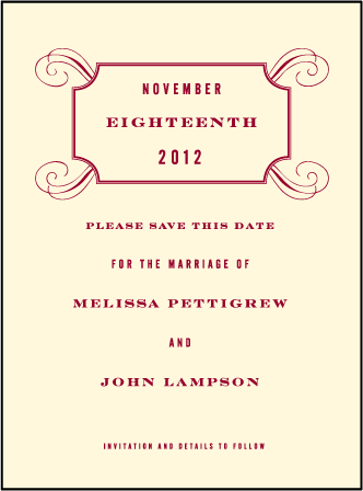 Promenade Letterpress Save The Date Design Medium