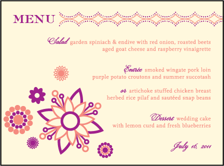 Rangoli Letterpress Menu Design Medium