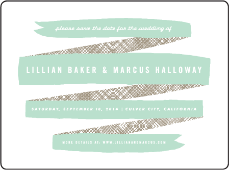Ribbon Letterpress Save The Date Design Medium