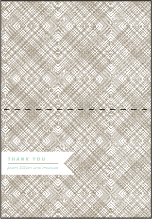 Ribbon Letterpress Thank You Card Fold Design Medium