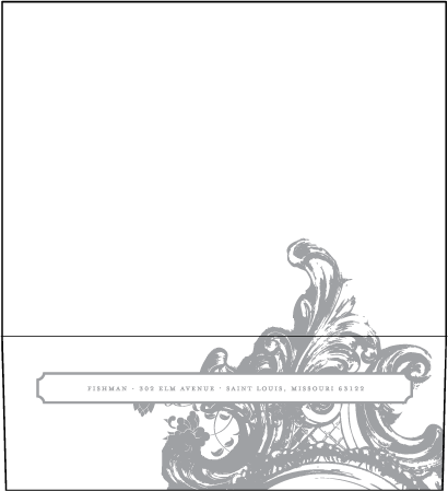 Rococo Elegance Letterpress Envelope Design Medium