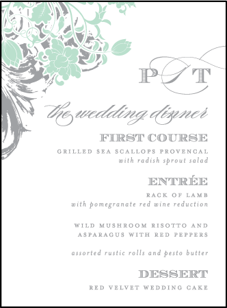 Rococo Elegance Letterpress Menu Design Medium