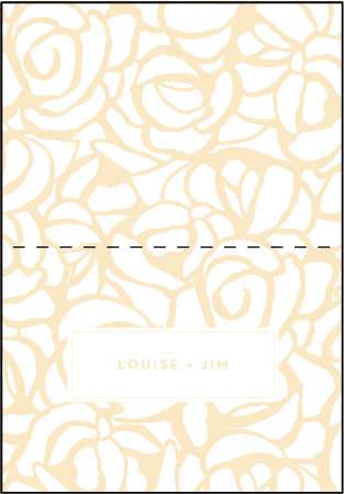 Rose Letterpress Thank You Card Fold Design Medium