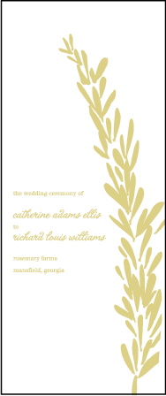 Rosemary Letterpress Program Tea Design Medium