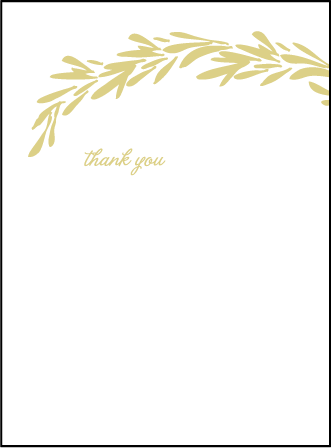 Rosemary Letterpress Thank You Card Flat Design Medium