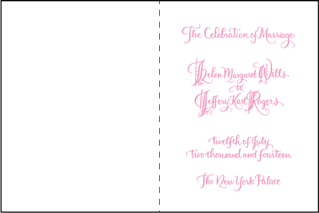 Royal Calligraphy Letterpress Program Design Medium