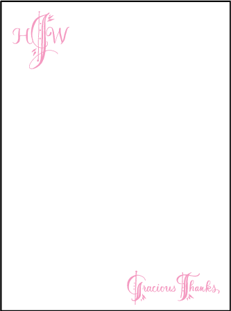Royal Calligraphy Letterpress Thank You Card Flat Design Medium