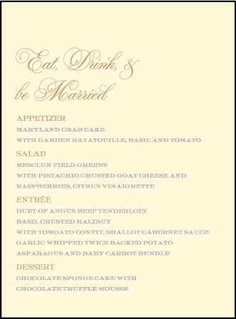 Royal Night Letterpress Menu Design Medium