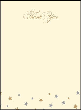 Royal Night Letterpress Thank You Card Flat Design Medium