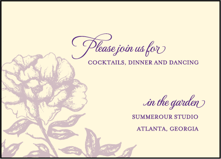 Royal Peony Letterpress Reception Design Medium