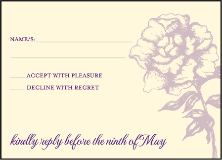 Royal Peony Letterpress Reply Design Medium