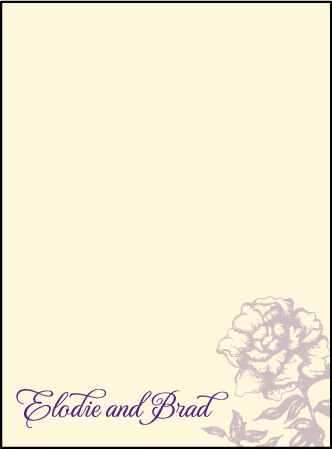 Royal Peony Letterpress Thank You Card Flat Design Medium