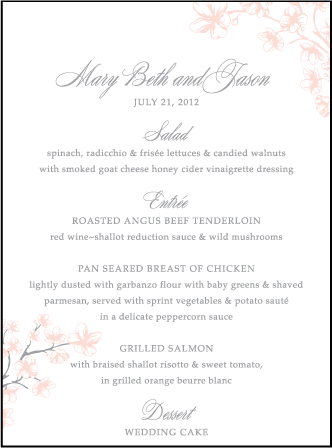 Sakura Letterpress Menu Design Medium