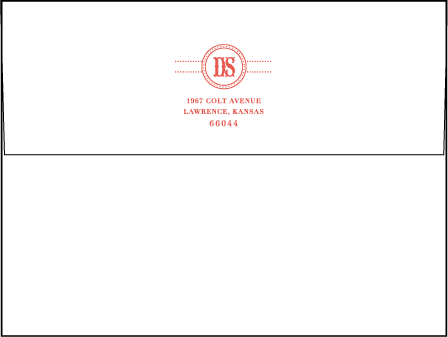 Savannah Letterpress Envelope Design Medium