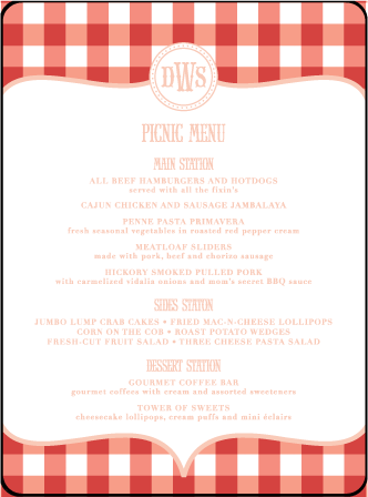 Savannah Letterpress Menu Design Medium