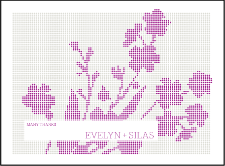 Serenade Letterpress Thank You Card Flat Design Medium