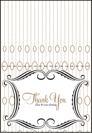 Silhouette Letterpress Thank You Card Fold Design Medium