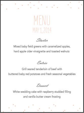 Simple Dot Letterpress Menu Design Medium
