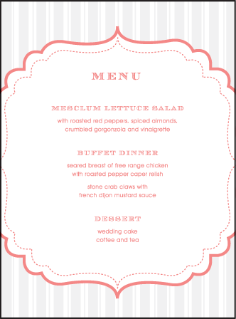 Simple Frame Letterpress Menu Design Medium