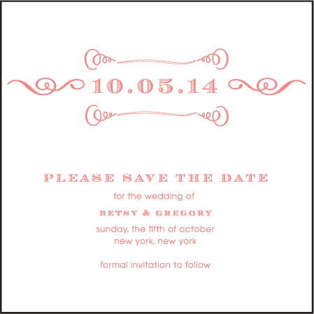 Simple Frame Letterpress Save The Date Design Medium