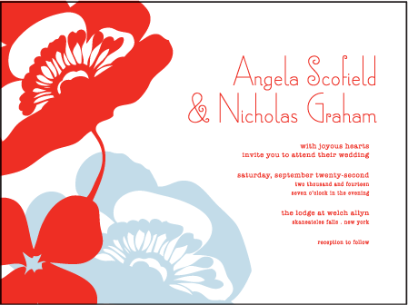 Simple Poppy Letterpress Invitation Design Medium invitation