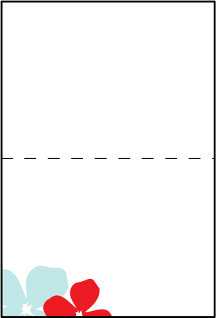 Simple Poppy Letterpress Placecard Fold Design Medium
